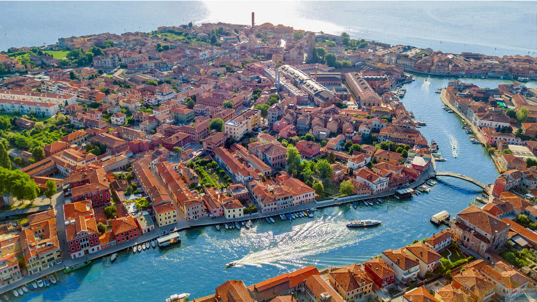 Pohľad na Canal Grande na ostrove Murano