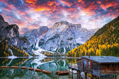 Lago di Braies, zrkadlo neba